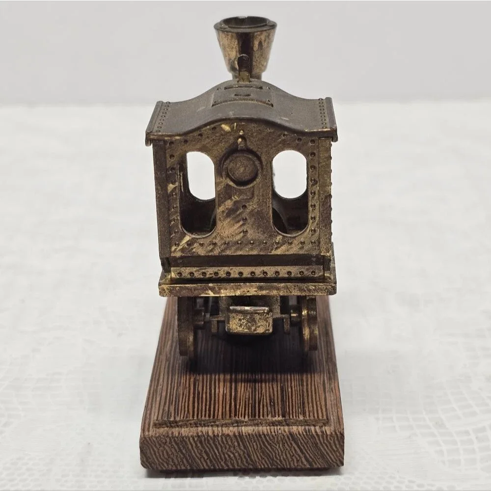VINTAGE ITALIAN METAL MINIATURE TRAIN LOCOMOTIVE MODEL FIGURINE PAPERWEIGHT